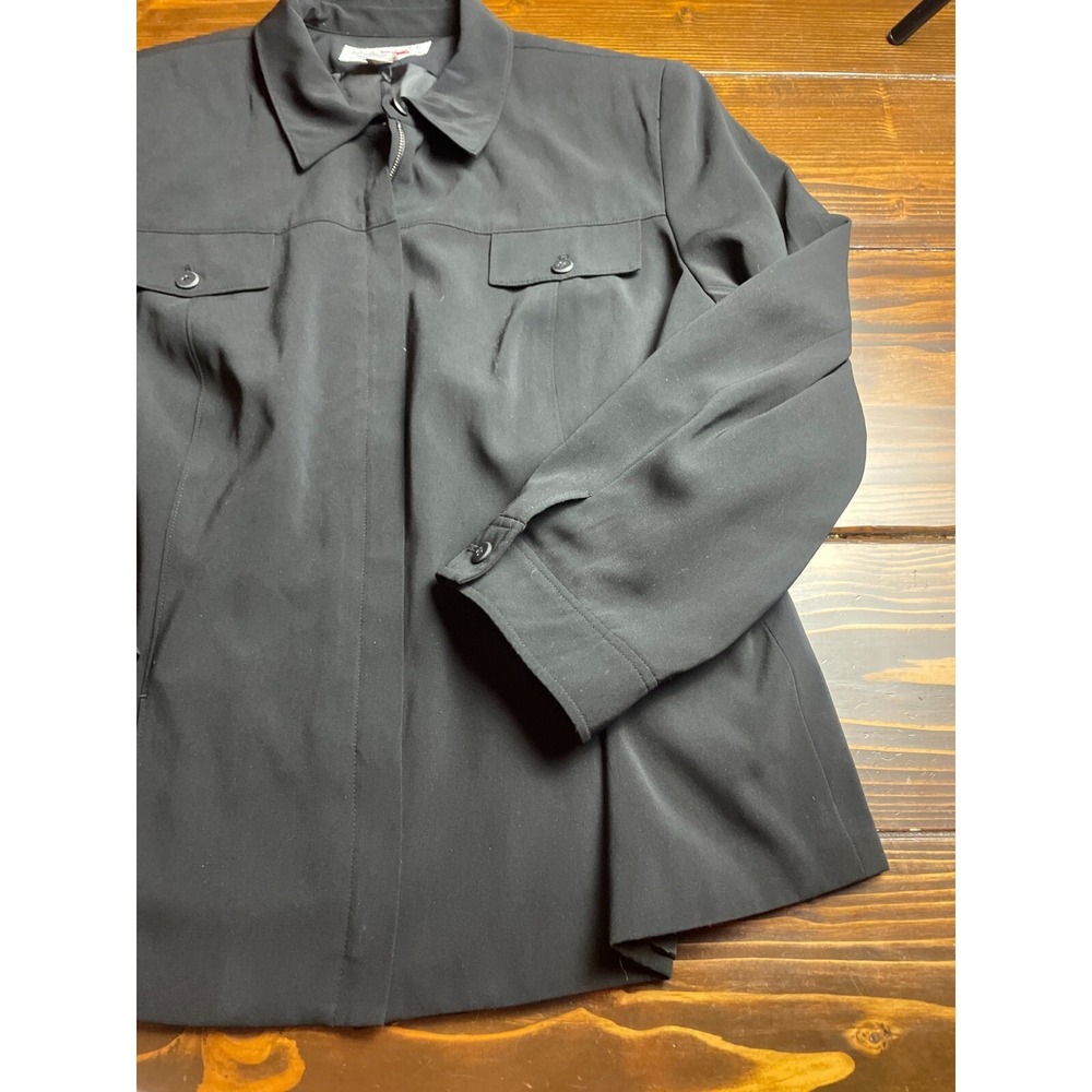 Maggie Mcnaughton Jacket Women's Plus Size 20W Black Shoulder Pads Full Zip